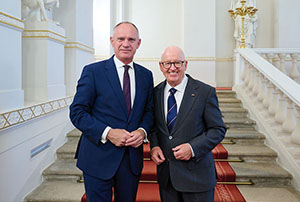 Innenminister Gerhard Karner und &Ouml;SK-Pr&auml;sident Stefan Karner