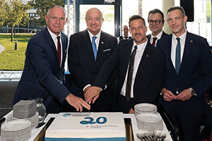 Festakt 20 Jahre akademische Polizei-F&uuml;hrungsausbildung: Gerhard Karner, Chris tian Stocker, Michael Fischer, Christian Dusek, Philipp Gruber