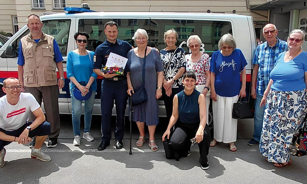 Eine Gruppe der CS Caritas Socialis besuchte das Bildungszentrum Wien und erhielt Einblicke in die Polizeiausbildung